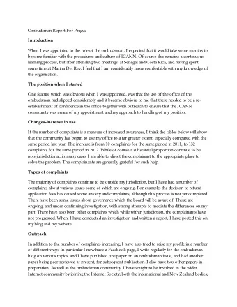 Introduction  When I was appointed to the role of the ombudsman, I expected that it would take some