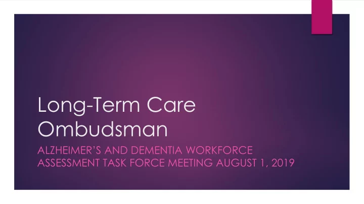 long term care ombudsman