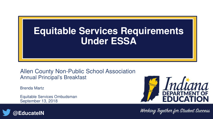 equitable services requirements under essa