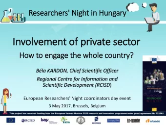 In  Involvement of private sector  How to  to engage the whole country?  Bla KARDON, Chief