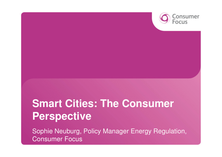 smart cities the consumer perspective