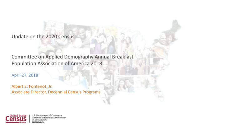 update on the 2020 census committee on applied demography