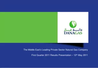 The Middle Easts Leading Private Sector Natural Gas Company First Quarter 2011 Results