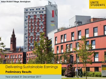 Delivering Sustainable Earnings  Preliminary Results  Year ended 31 December 2017  DELIVERING