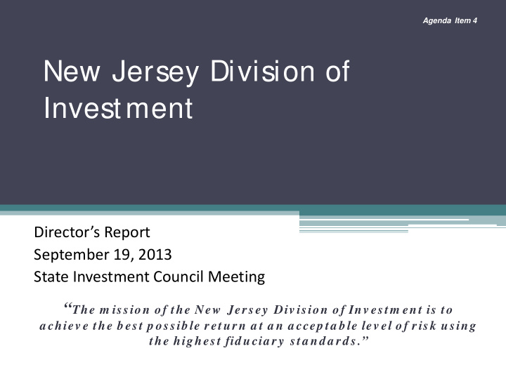 new jersey division of investment