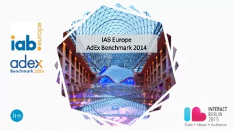 AdEx Benchmark 2014  About the study  A meta analysis of online ad spend in Europe  RATECARD  NET