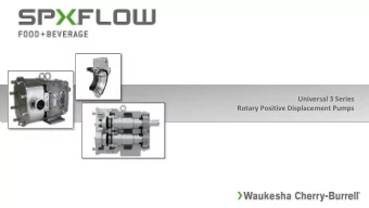 Universal 3 Series  Rotary Positive Displacement Pumps  Typical Applications  Pharmaceutical /