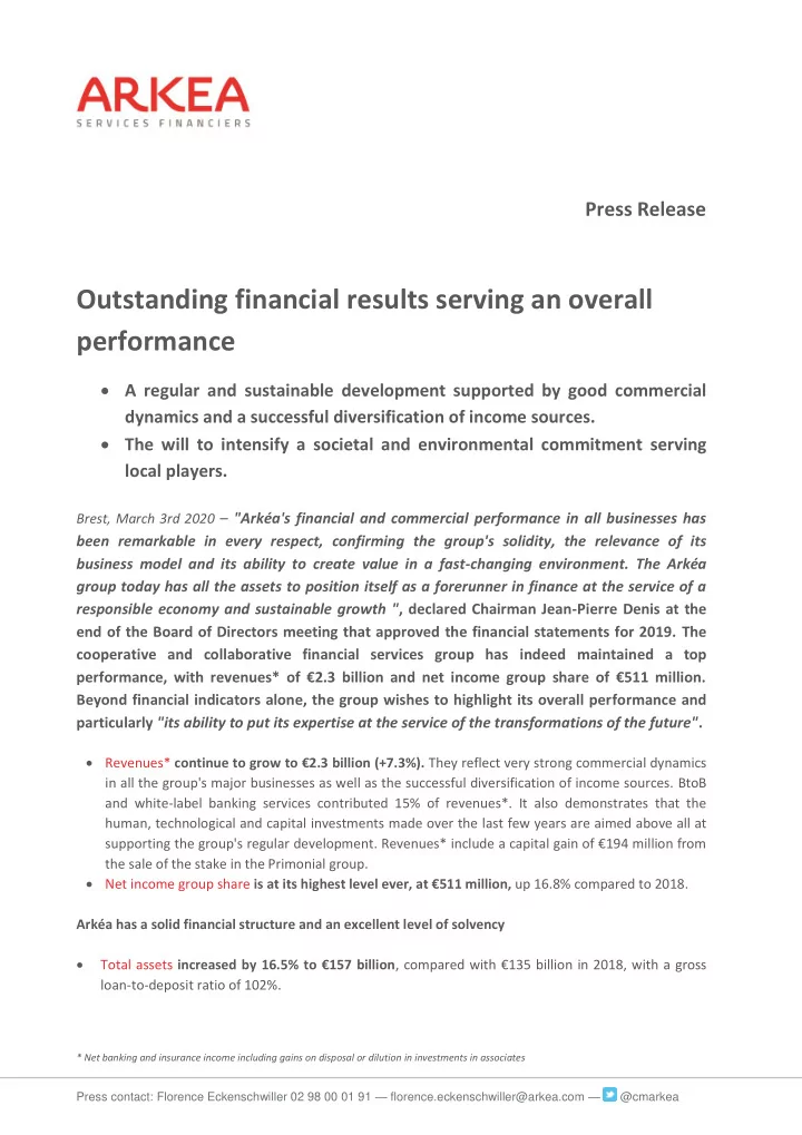 outstanding financial results serving an overall