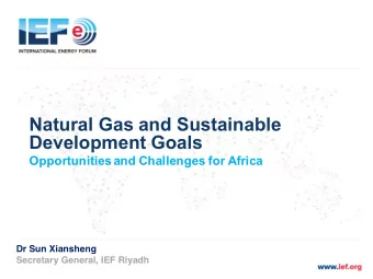 Natural Gas and Sustainable  Development Goals  Opportunities and Challenges for Africa  Dr Sun