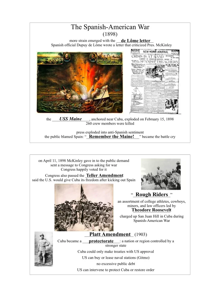 the spanish american war
