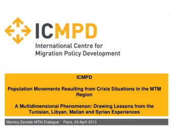 ICMPD  Population Movements Resulting from Crisis Situations in the MTM  Region  A Multidimensional