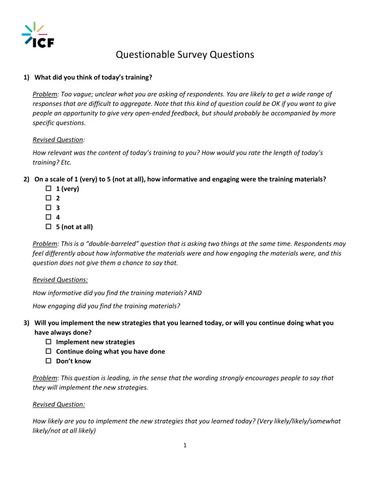 questionable survey questions
