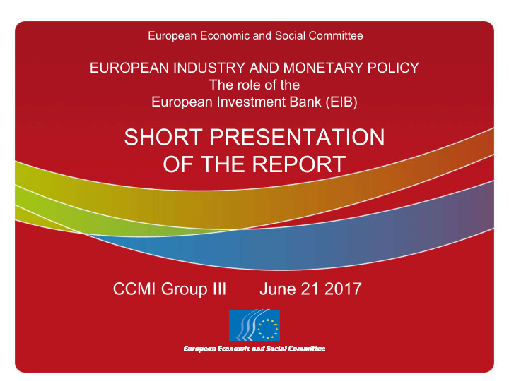short presentation of the report
