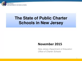 The State of Public Charter Schools in New Jersey  November 2015  New Jersey Department of