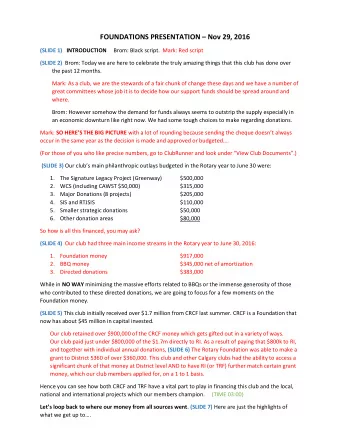 FOUNDATIONS PRESENTATION  Nov 29, 2016 (SLIDE 1) INTRODUCTION Brom: Black script.  Mark: Red