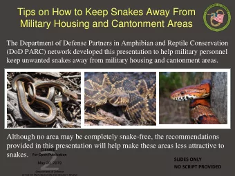 Tips on How to Keep Snakes Away From  Military Housing and Cantonment Areas  The Department of