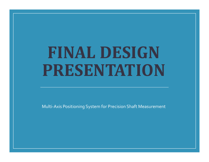 final design presentation