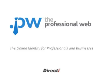 The Online Identity for Professionals and Businesses  1  Welcome to .PW  the Professional Web!