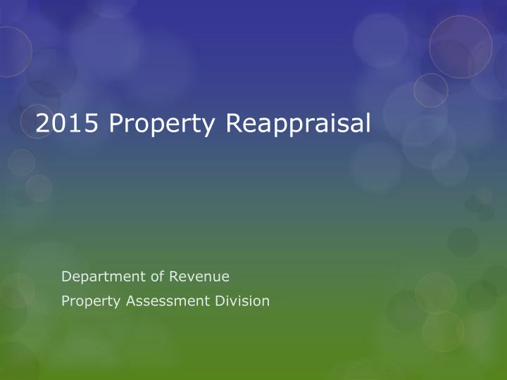 2015 property reappraisal