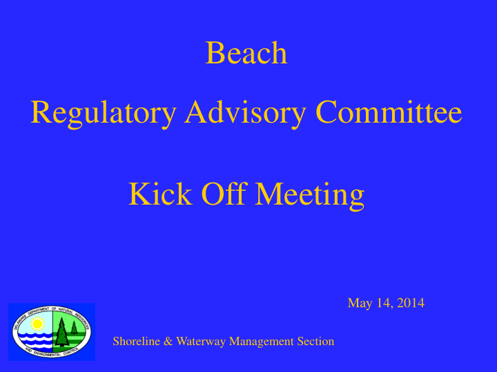 beach regulatory advisory committee