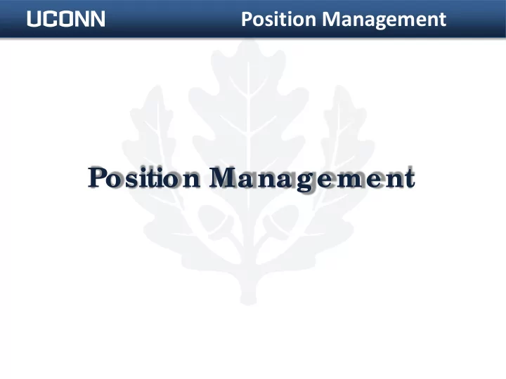 position manage me nt