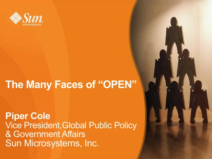 the many faces of open