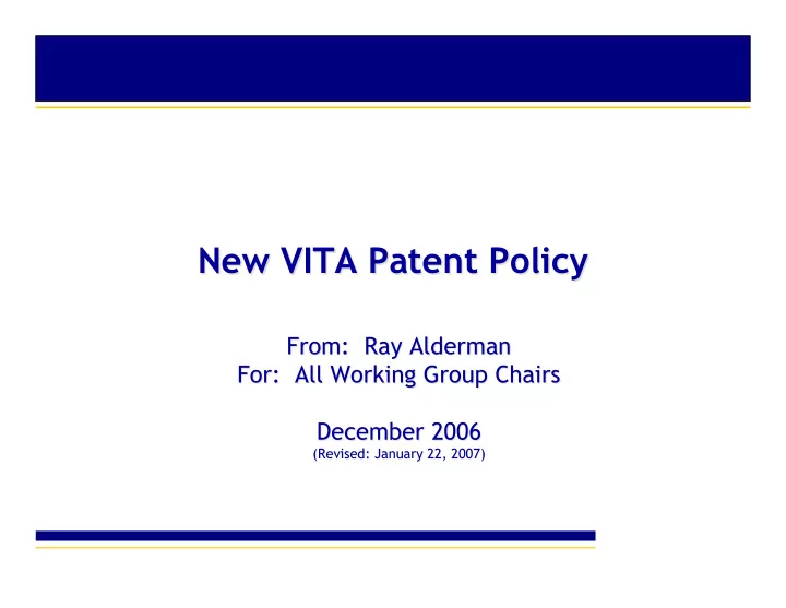 new vita patent policy new vita patent policy