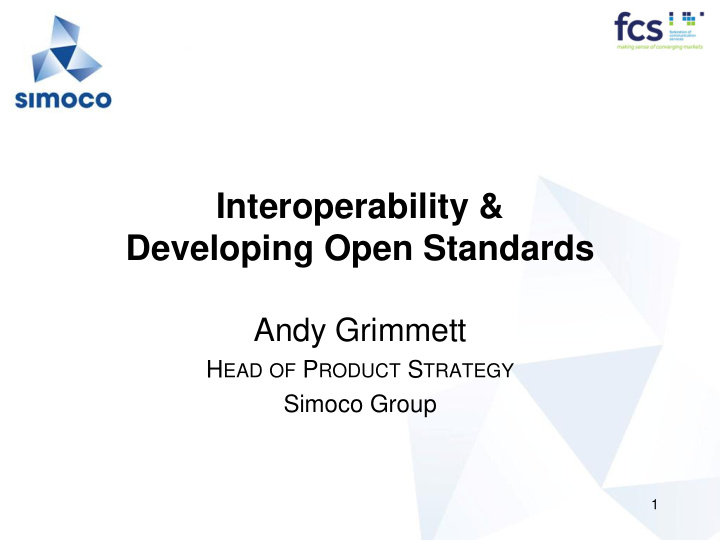 developing open standards