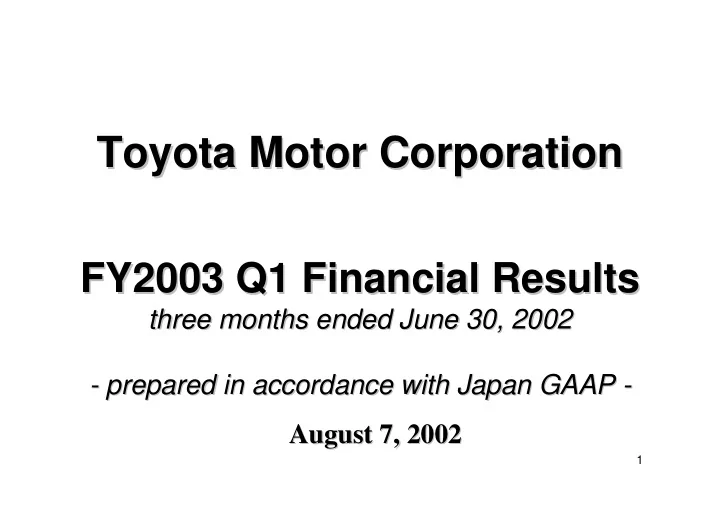 toyota motor corporation toyota motor corporation