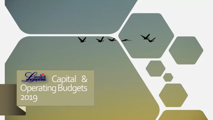 capital operating budgets 2019 utilities water system