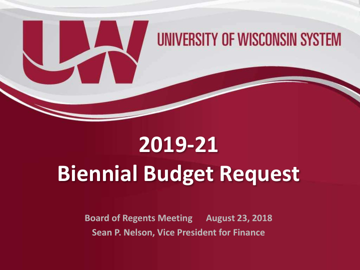 2019 21 biennial budget request