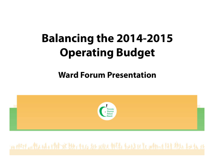 balancing the 2014 2015 operating budget
