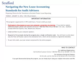 Navigating the New Lease Accounting  Standards for Audit Advisers Preparing Clients for the