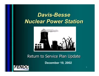 Davis-Besse  Davis-Besse  Nuclear Power Station  Nuclear Power Station  Return to Service Plan