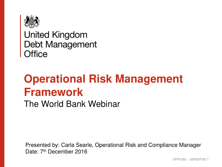 operational risk management framework