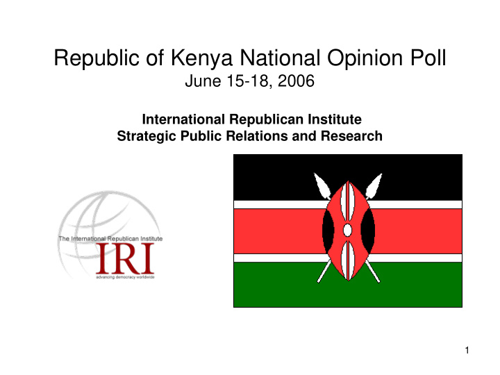 republic of kenya national opinion poll