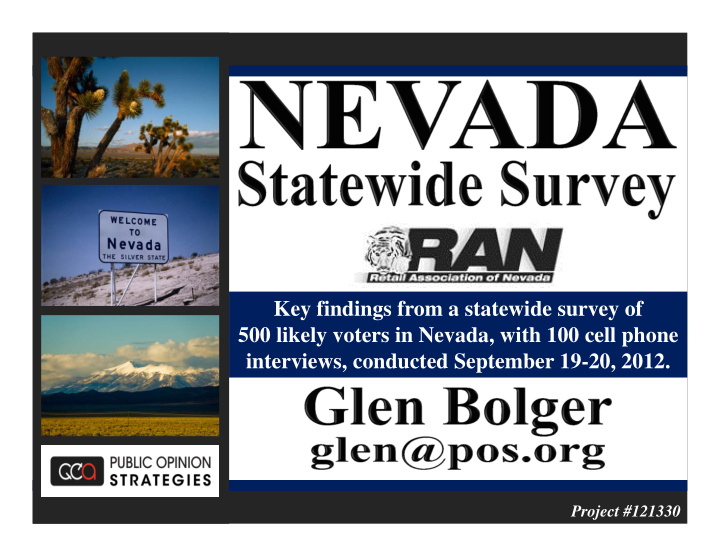 key findings from a statewide survey of 500 likely voters