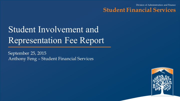 student involvement and representation fee report