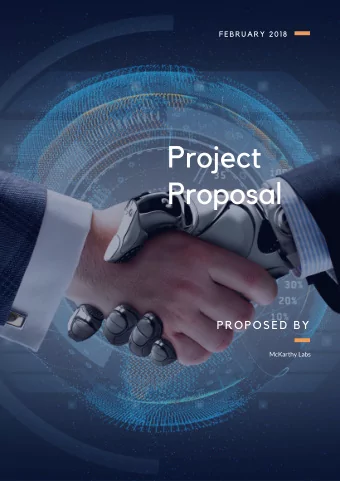Project  Proposal  PROPOSED BY  McKarthy Labs  PROJECT  PROPOSAL  THE COMPANY  McKarthy Labs is a