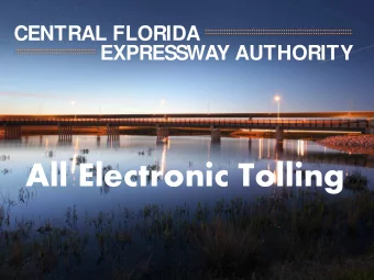 All Electronic Tolling  All Electronic Tolling (AET) Locations  2010  407  Ontario  NW Parkway