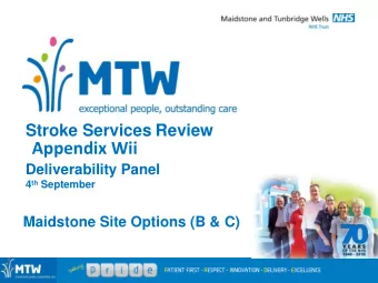 Appendix Wii Deliverability Panel 4 th September Maidstone Site Options (B &amp; C)  Contents