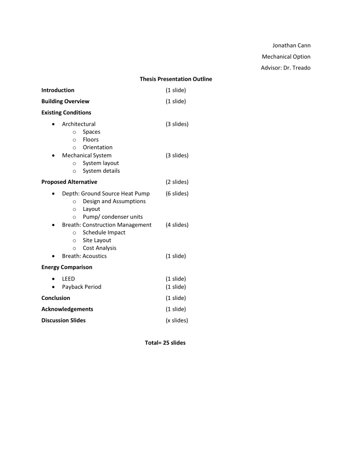 jonathan cann mechanical option advisor dr treado thesis