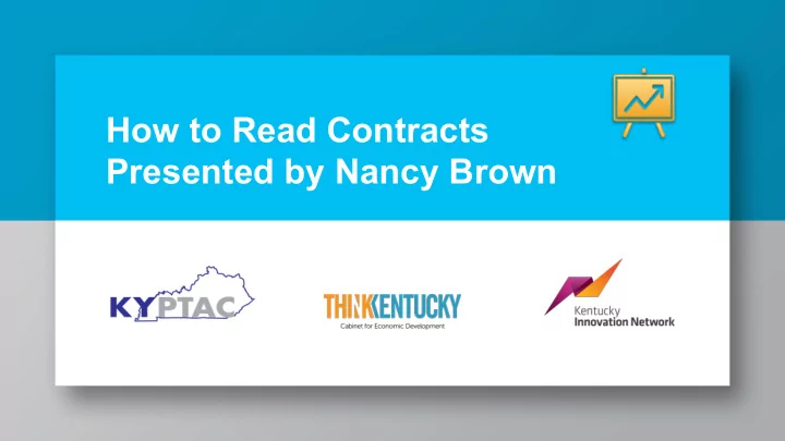 how to read contracts presented by nancy brown today s