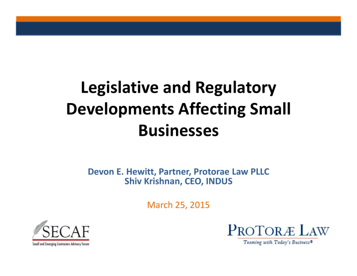 legislative and regulatory legislative and regulatory