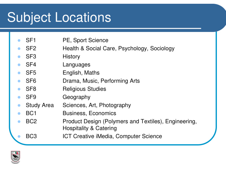 subject locations