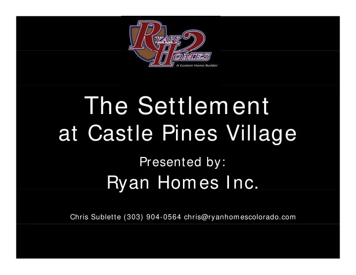 the settlement