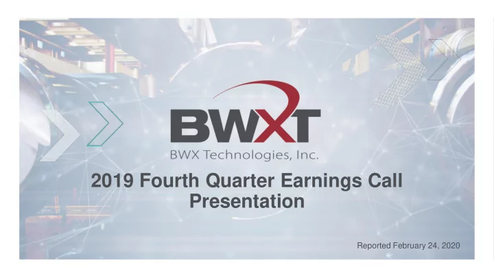 2019 fourth quarter earnings call