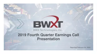 2019 Fourth Quarter Earnings Call  Presentation  Reported February 24, 2020  Forward-Looking