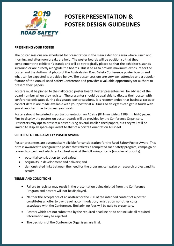 poster presentation poster design guidelines