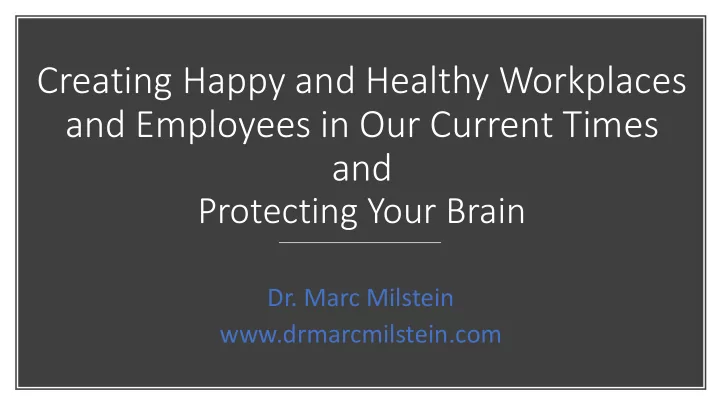 and employees in our current times